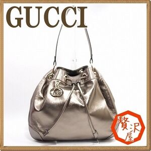 Gucci Metallic Drawstring Shoulder Bag
